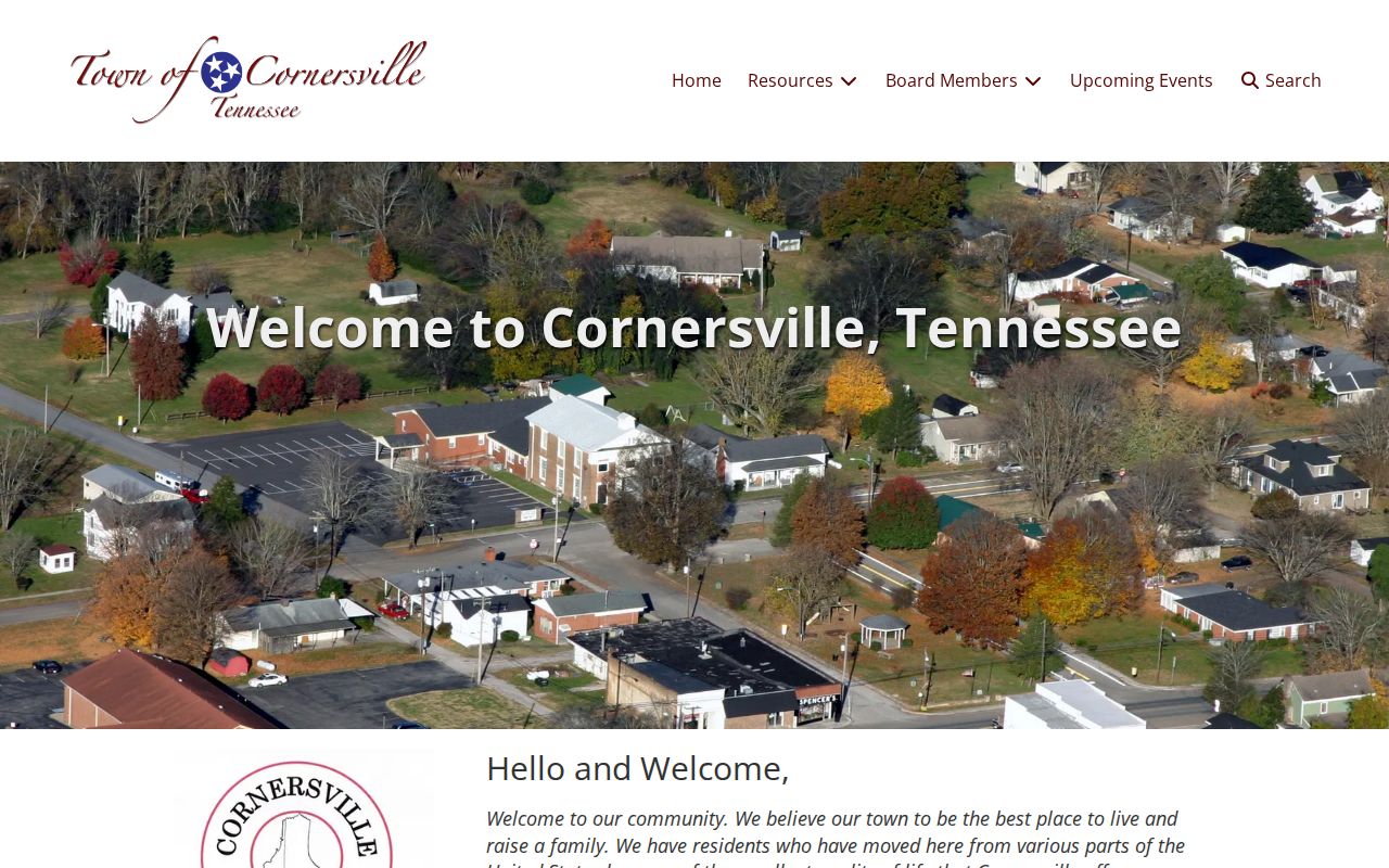 Cornersville court records Town Hall municipal context