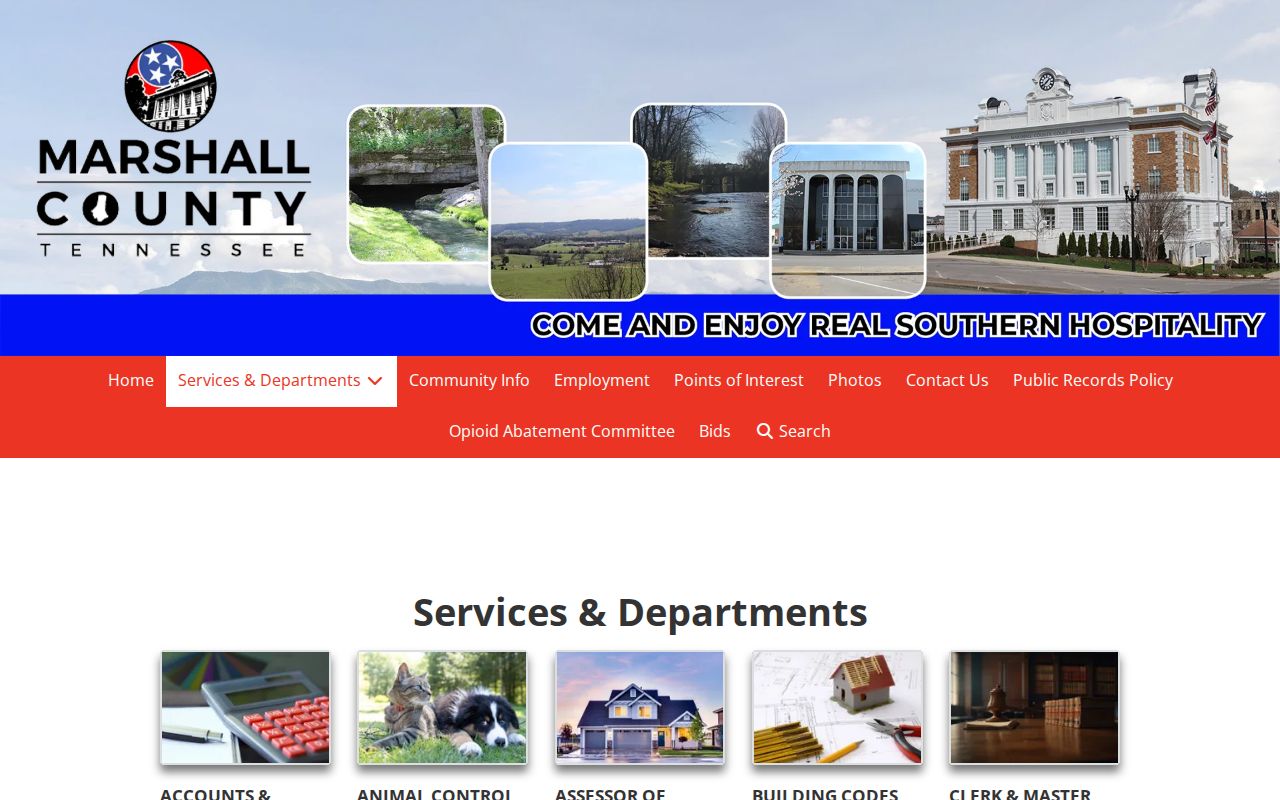 Marshall County government services and departments directory