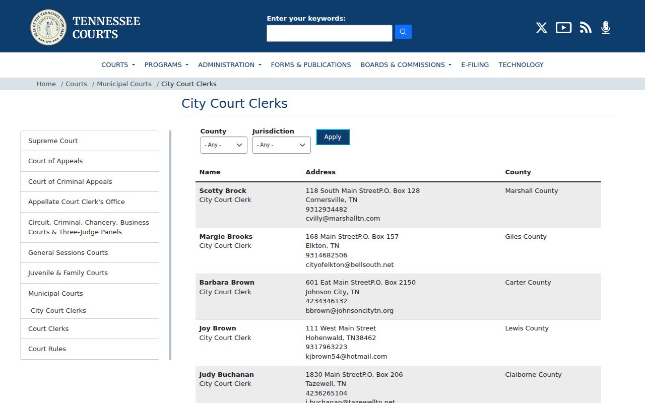 Petersburg court records municipal clerk directory search